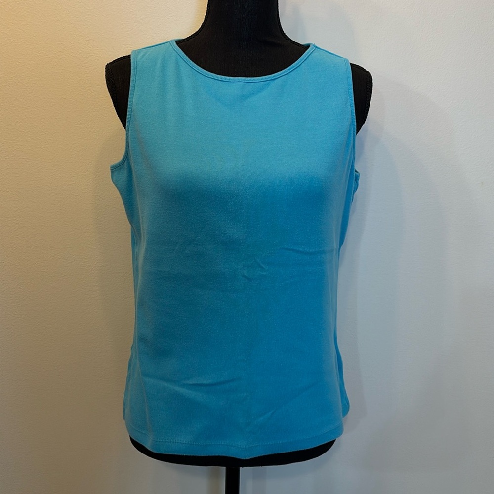 Women’s Carolyn Taylor‎ Blue Cotton/Polyester Blend Tank Top Size Large
